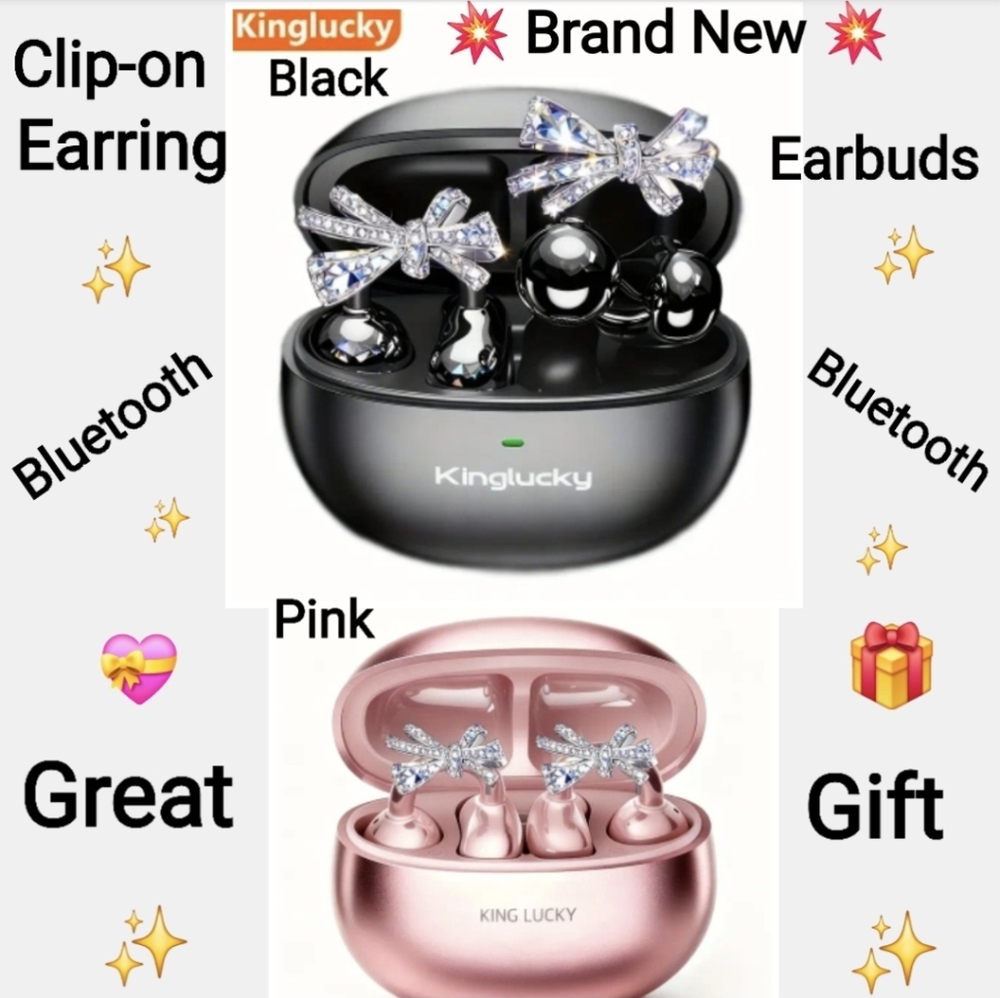 Kinglucky Stylish Open-Ear Clip-On Earbuds, Fashionable Open-Ear Buds Headphones